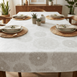 Comprar Mantel de Hule MANDALAS BLANCO PVC Protegido