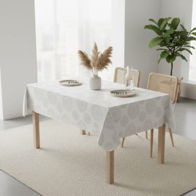 Comprar Mantel de Hule ESPIRAL BLANCO PVC