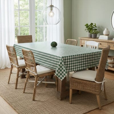 Comprar Mantel de Hule CUADROS VERDE PVC