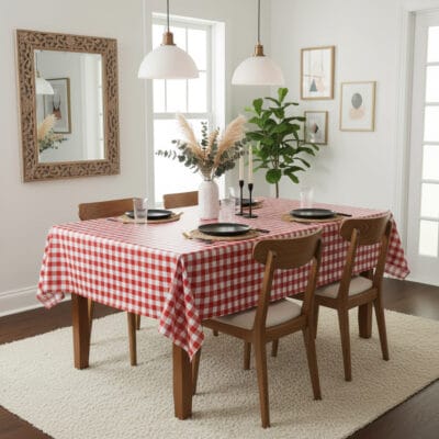 Comprar Mantel de Hule CUADROS ROJO PVC