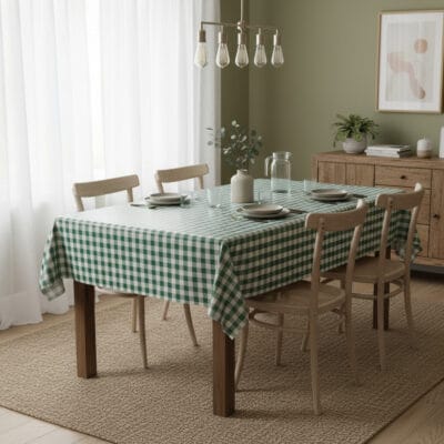 Comprar Mantel de Hule CUADROS VERDE PVC