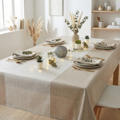 Comprar mantel de hule ECRÚ BEIGE PVC Protegido