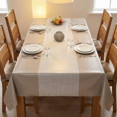Comprar mantel de hule ECRÚ BEIGE PVC Protegido