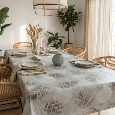 Comprar Mantel de hule PALMERAS VERDE PVC protegido