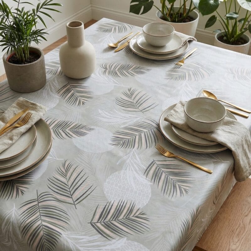 Hule Pvc Mantel de hule PALMERAS VERDE PVC Protegido - hulemarket