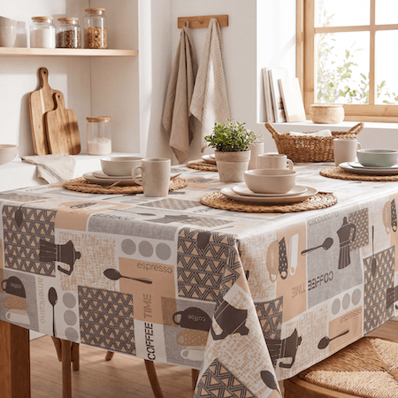 Comprar Mantel de hule COFFEE BEIGE PVC Protegido.