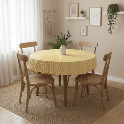 Comprar Mantel de hule CUADROS AMARILLOS PVC