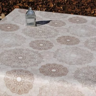 Comprar Mantel de hule MANDALAS MARRÓN PVC
