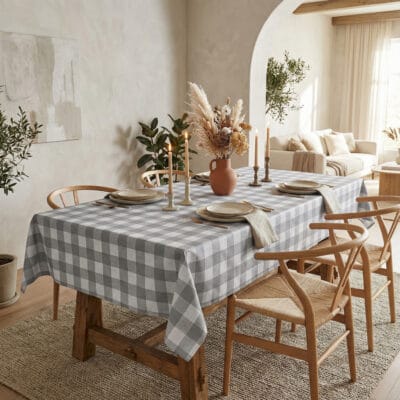 Comprar Mantel de hule CUADROS GRIS PVC