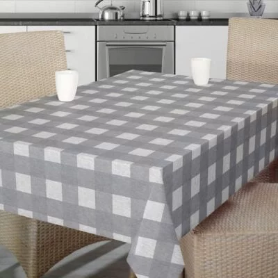 Comprar Mantel de hule CUADROS GRIS PVC