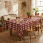 Comprar Mantel de hule CUADROS GRANATE PVC