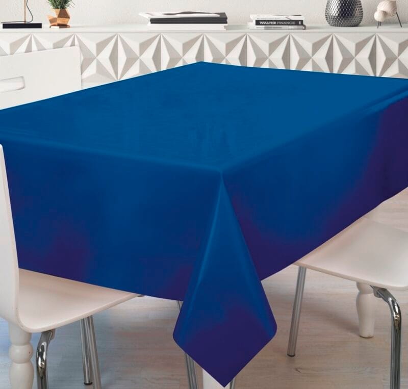 Comprar Mantel de hule AZUL LISO PVC protegido