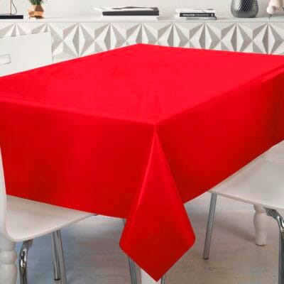 Comprar Mantel de hule ROJO LISO PVC protegido